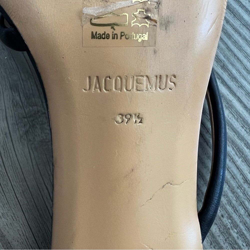 JACQUEMUS • Les Noli Black Statement Heel Strappy Sandals - Picture 15 of 16